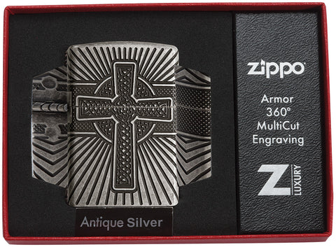 Zippo Celtic Cross Antique Silver