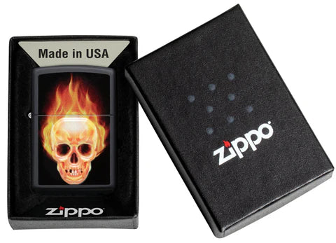 Zippo flaming Skull